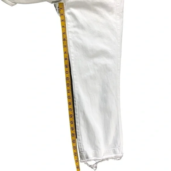 Madewell White Straight Leg Overalls with Raw Hem Style:H6642 Preppy Classic - Picture 11 of 11